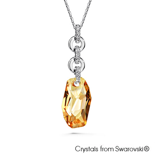 Elena Necklace (Crystal Golden Shadow, Pure Rhodium Plated) - Lush Addiction, Crystals from Swarovski®