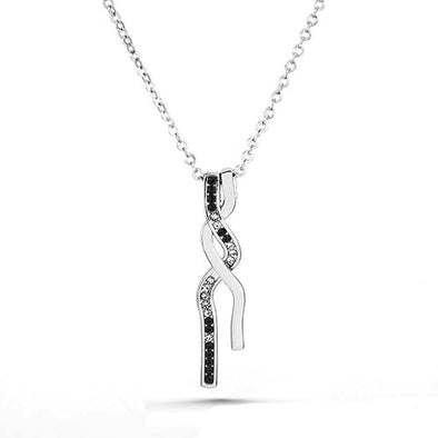Fortitude Necklace Jet Pure Rhodium Plated Lush Addiction Crystals from Swarovski