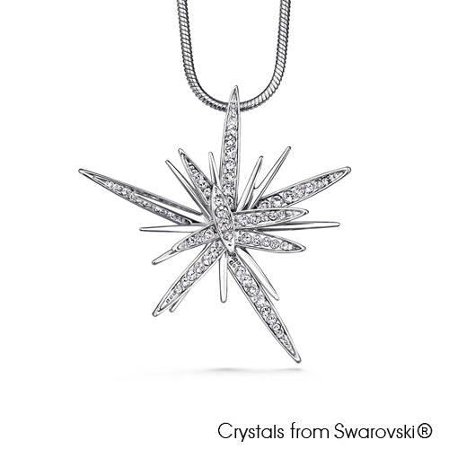 Astra Necklace (Clear Crystal, Pure Rhodium Plated) - Lush Addiction, Crystals from Swarovski®