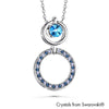 Three Way Necklace (Aquamarine, Pure Rhodium Plated) - Lush Addiction, Crystals from Swarovski®