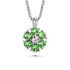Flower Birthstone Necklace (Peridot, Pure Rhodium Plated) - Lush Addiction, Crystals from Swarovski