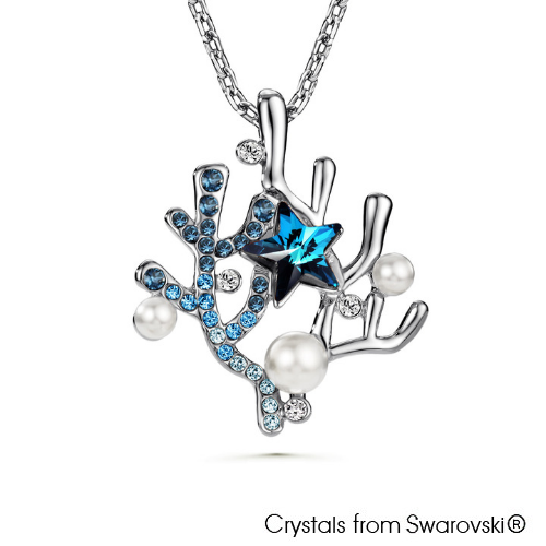 Coralyne Necklace (Pure Rhodium Plated) - Lush Addiction, Crystals from Swarovski®