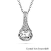 Sara Necklace Clear Crystal Pure Rhodium Plated Lush Addiction Crystals from Swarovski