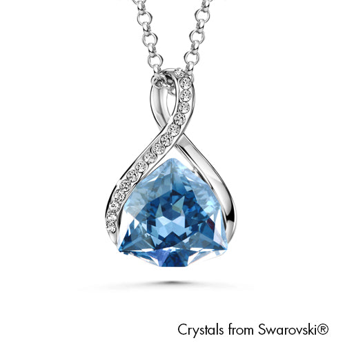 Erica Necklace Crystal Blue Shade Pure Rhodium Plated Lush Addiction Crystals from Swarovski