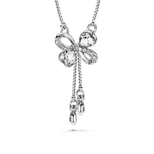 Jocelyn Necklace Clear Crystal Pure Rhodium Plated Lush Addiction Crystals from Swarovski