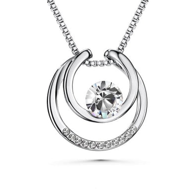 Amari Necklace (Clear Crystal, Pure Rhodium Plated) - Lush Addiction, Crystals from Swarovski®