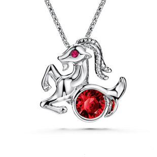 Capricorn Horoscope Necklace (Pure Rhodium Plated) - Lush Addiction, Crystals from Swarovski®