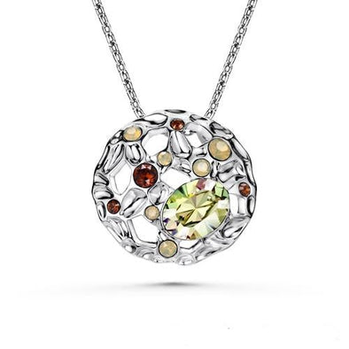 Earth Element Necklace (Pure Rhodium Plated) - Lush Addiction, Crystals from Swarovski®