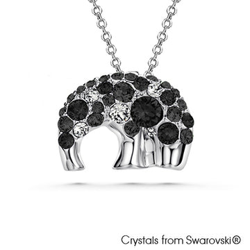 Elephant Hill Necklace (Jet, Pure Rhodium Plated) - Lush Addiction, Crystals from Swarovski®