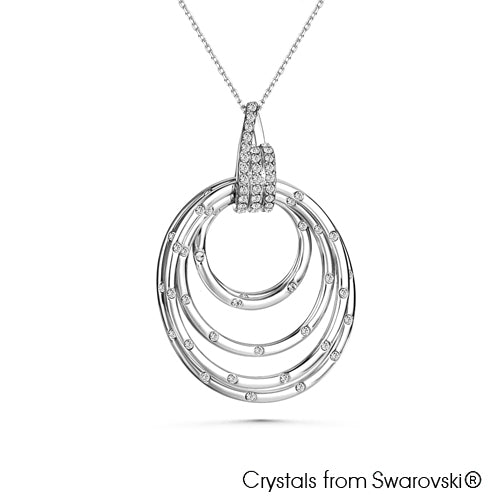 Circles of Life Necklace (Pure Rhodium Plated) - Lush Addiction, Crystals from Swarovski®