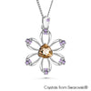 Clematis Necklace Crystal Golden Shadow Pure Rhodium Plated Lush Addiction Crystals from Swarovski