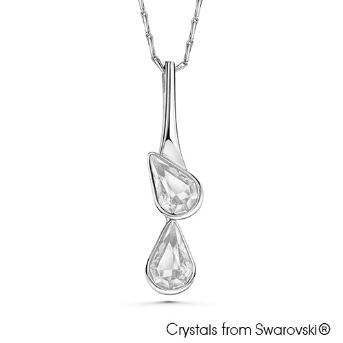 Lustrous Necklace (Clear Crystal, Pure Rhodium Plated) - Lush Addiction, Crystals from Swarovski®