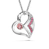 Devoted Heart Necklace Light Rose Pure Rhodium Plated Lush Addiction Crystals from Swarovski