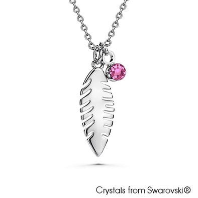 Phyllis Necklace (Rose, Pure Rhodium Plated) - Lush Addiction, Crystals from Swarovski®