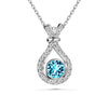 Abundance Necklace (Aquamarine Blue, Pure Rhodium Plated) - Lush Addiction, Crystals from Swarovski®