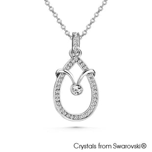 Raindrop Necklace Clear Crystal Pure Rhodium Plated Lush Addiction Crystals from Swarovski