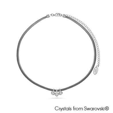 Trinket Solitaires Necklace (Clear Crystal, Pure Rhodium Plated) - Lush Addiction, Crystals from Swarovski®