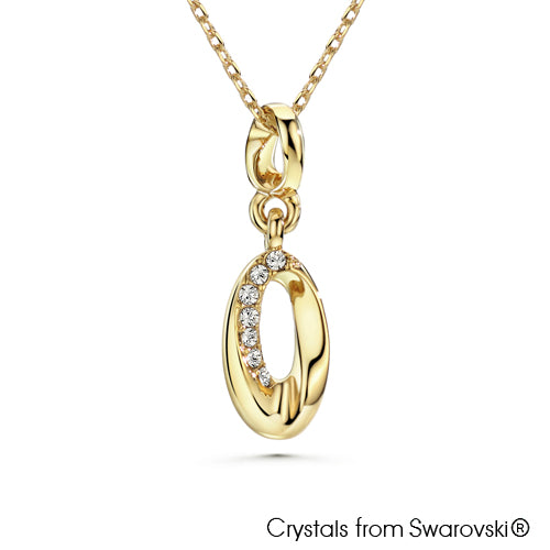 Ellipse Necklace (Clear Crystal, 18K Gold Plated) - Lush Addiction, Crystals from Swarovski®