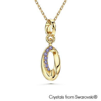 Ellipse Necklace (Tanzanite, 18K Gold Plated) - Lush Addiction, Crystals from Swarovski®