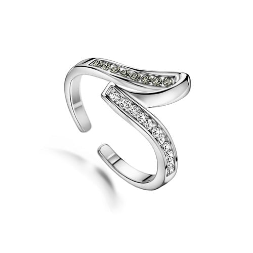 Extravagance Ring (Clear Crystal, Pure Rhodium Plated) - Lush Addiction, Crystals from Swarovski®