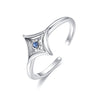 Diamanto Ring Pure Light Sapphire Rhodium Plated Lush Addiction Crystals from Swarovski