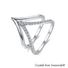 Pine Tree Ring Clear Crystal Pure Rhodium Plated Lush Addiction Crystals from Swarovski