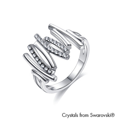 Artemis Ring (Clear Crystal Pure Rhodium Plated) - Lush Addiction Crystals from Swarovski