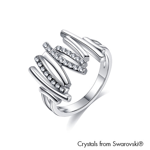 Artemis Ring (Clear Crystal Pure Rhodium Plated) - Lush Addiction Crystals from Swarovski