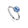 Solitaire Birthstone Ring (Light Sapphire, Pure Rhodium Plated) - Lush Addiction, Crystals from Swarovski