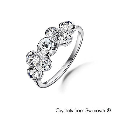 Symphony Ring (Clear Crystal, Pure Rhodium Plated) - Lush Addiction, Crystals from Swarovski®