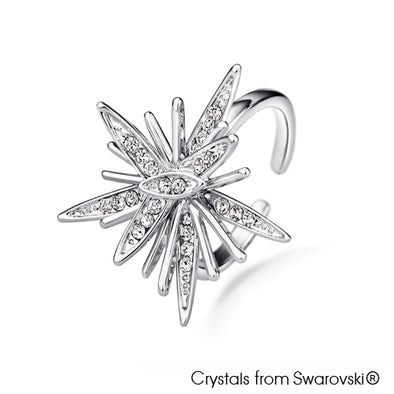 Astra Ring (Pure Rhodium Plated) - Lush Addiction, Crystals from Swarovski®