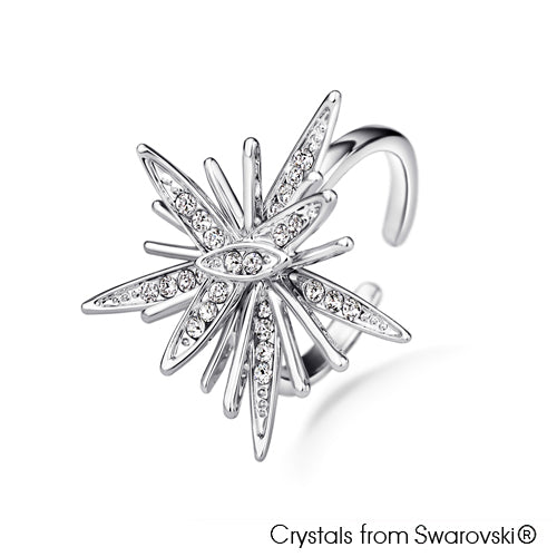 Astra Ring (Pure Rhodium Plated) - Lush Addiction, Crystals from Swarovski®
