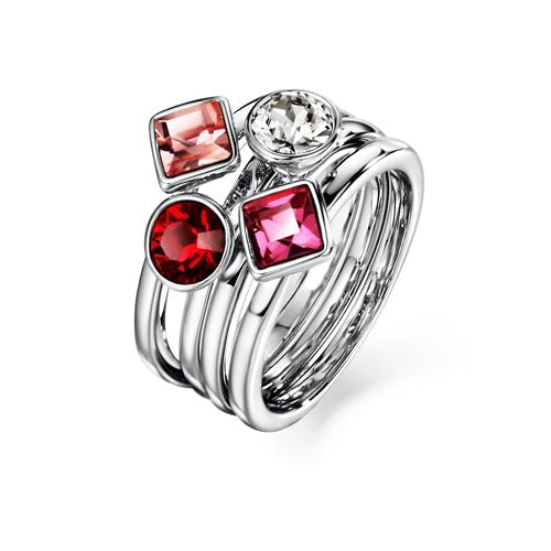 Candy Ring (Rose, Pure Rhodium Plated) - Lush Addiction, Crystals from Swarovski®