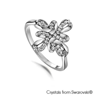 Mystic Knot Ring (Clear Crystal, Pure Rhodium Plated) - Lush Addiction, Crystals from Swarovski®