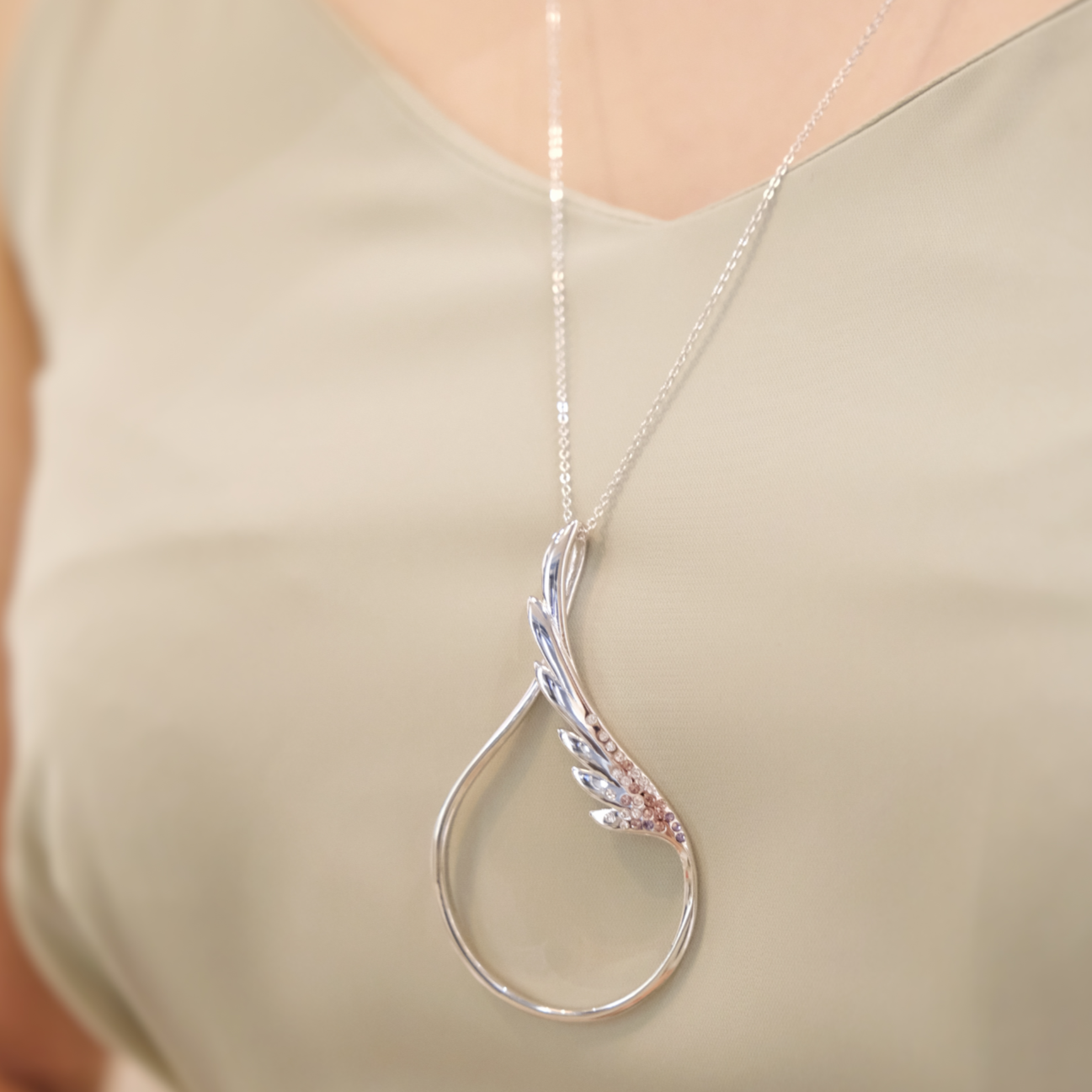 CDE 925 Sterling Silver Angel Wing Necklace with Swarovski® Crystals | Shop  Today. Get it Tomorrow! | takealot.com