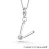 Alphabet V Charm Necklace (Clear Crystal, Pure Rhodium Plated) - Lush Addiction, Crystals from Swarovski®